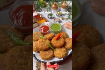 Vegetable Poha Cutlet Recipe | Healthy Kid’s Lunchbox Ideas | Easy Poha Snacks #shorts