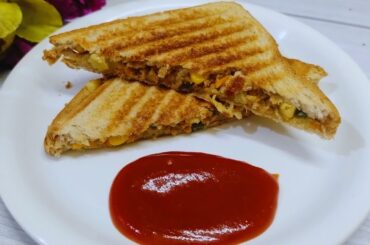 High Protein Soya Keema Sandwich- Healthy breakfast ideas for weight loss - Healthy recipes