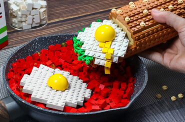 The Perfect Italian Breakfast Shakshuka Egg Sandwich Hack MUST TRY Recipe | LEGO Cooking ASMR