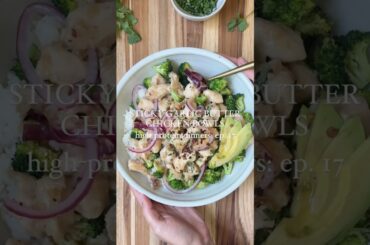 Sticky Garlic Butter Chicken Bowls #garlicbutter #chickenbowl #healthydinner