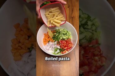 Quick easy high protein pasta salad recipe #shorts