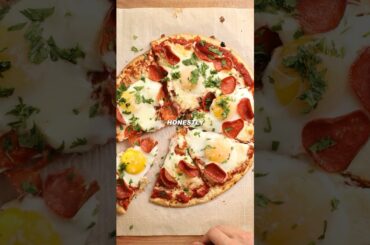 Pizza for breakfast #cooking #food #foodasmr #recipe