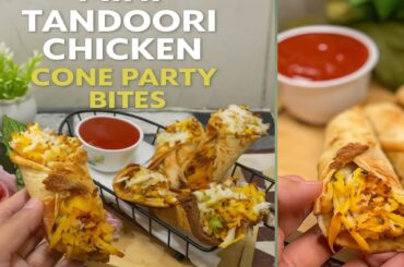 Tandoori Chicken Cone Bites/Easy Lunch Box & Party Snack/Chicken Sandwich Recipes By Zainab Siddiqui