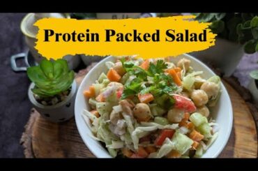 protein packed salad | salad | healthy salad | zero oil | salad dressing |  @kitchendiaries_k