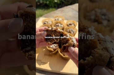 Gf, refined sugar free banana bread muffins! Should I post more healthy recipes?? #fyp #baking
