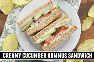 CREAMY Cucumber Hummus Sandwich | Healthy 10 Minute Recipe