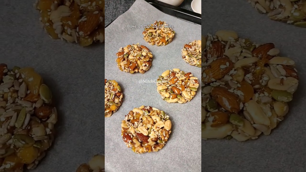 Mixed nuts bar cookies! #healthyrecipe #shorts #nosugar Mixed nuts bar cookies! #healthyrecipe #shorts #nosugar