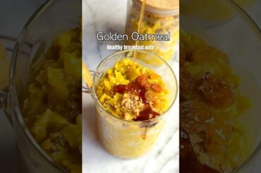 RECIPE IN CAPTION today! See description for Golden Oatmeal. Overnight or stovetop healthy oats.