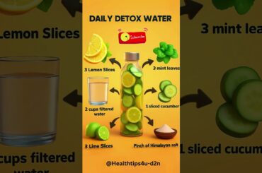 Top 5 Ingredient Detox Water for Weight Loss, Glowing Skin & digestion | Easy DIY Recipe #detoxwater