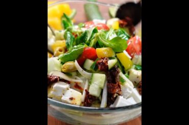 Best Summer Salad with Feta & Sun-Dried Tomatoes | Quick & Healthy