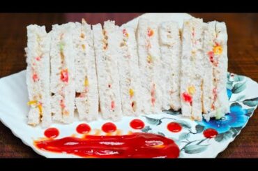 "Veg Mayo Sandwich Recipe | Quick & Easy Vegetable Mayonnaise Sandwich | Breakfast & Snack"