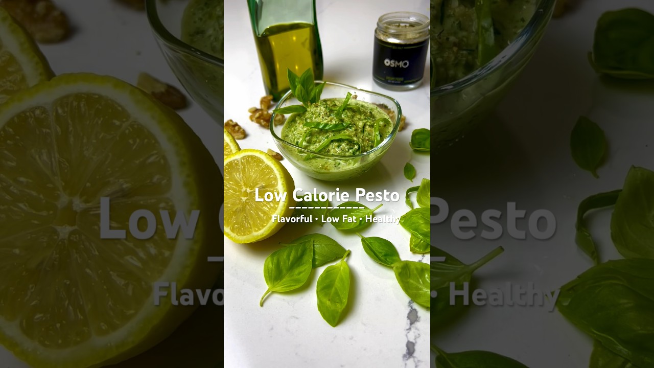Low Calorie, Low Fat, Super Flavorful Pesto #healthyfood #easyrecipe #foodforweightloss Low Calorie, Low Fat, Super Flavorful Pesto #healthyfood #easyrecipe #foodforweightloss