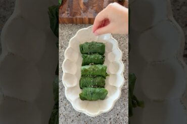 High protein pumpkin leaf ssambap (wrapped rice) #healthy #Korean #cooking
