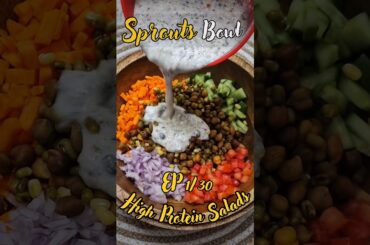 Day 1/30 of salad recipes #recipe #salad #fitness #proteinsalad #sproutsalad #shorts #healthy #bowl