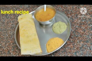 Healthy lunch recipes Ideas | dosa recipe | shambar recipe | chana dal chutney | coconut chutney