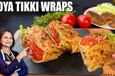 High Protein Soya Tikki Wrap | Healthy Breakfast Recipe | Kids Tiffin Recipe | Leftover Roti Recipe