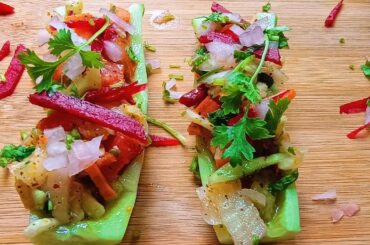 New Healthy snacks recipe at home//Cucumber boat salad//Tasty and healthy snacks//cucumber salad