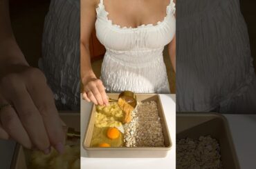 Healthy Banana Oat Breakfast Squares with Raspberry Chia Jam