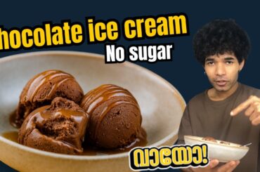 Easy chocolate ice cream recipe Malayalam | no sugar healthy dessert recipe