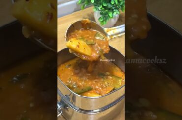 Lunch Recipe: Rice n Avarakkai sambar| vendakkai poriyal | fruit #shortsfeed #lunchideas #lunchbox