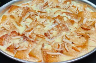 Bread Pudding Recipe | Milk Powder Sweet Recipe | only bread and milk easy dessert | indian dessert