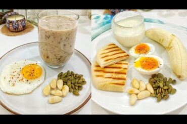6 Different healthy & high protein breakfast plate ideas.