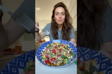 I lose weight eating this Grilled Zucchini Greek Salad #shorts #mediterraneansalad