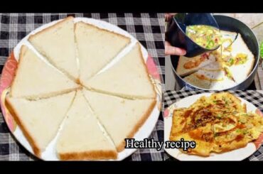 2 Minutes Bread recipe || Healthy Bread eggs sandwich recipe || new breakfast recipe