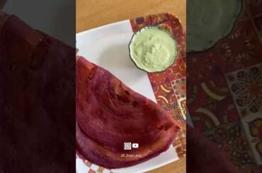 High Protein Beetroot Dal Dosa #food #healthy #healthybreakfast #recipe #cooking #healthydosa