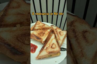 2 Easy Sandwich Recipes in 30 Sec |  #aloosandwich #veggiesandwich #sandwich #quicksnacks #shorts