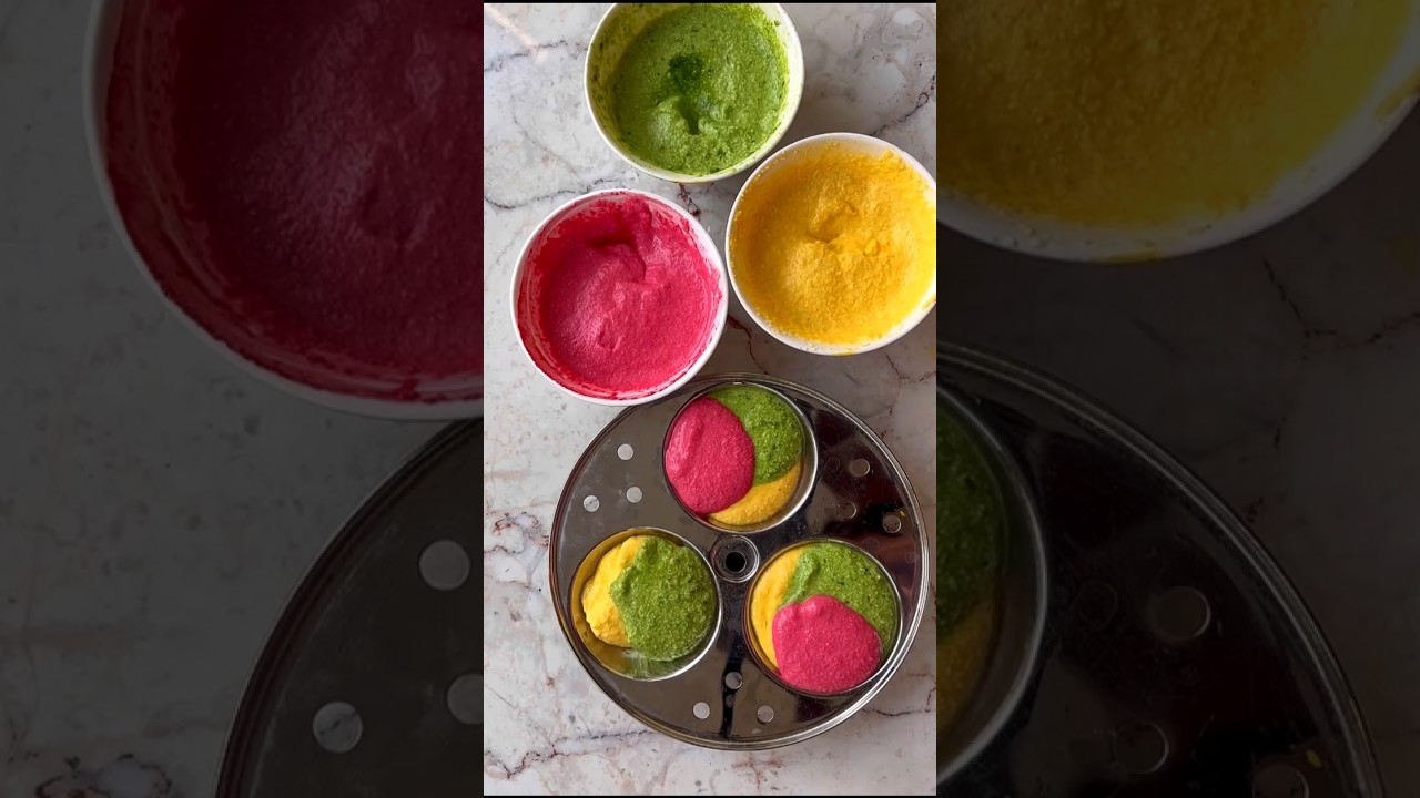 Colourful Idli for Kids | Fun & Creative South Indian Dish #idli #southrecipe Colourful Idli for Kids | Fun & Creative South Indian Dish #idli #southrecipe