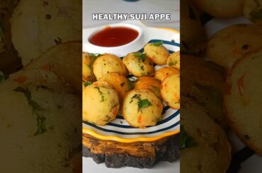 Suji Appe Recipe | Healthy Breakfast Recipe | Weight Loss Snacks | Kids Tiffin Idea #shorts