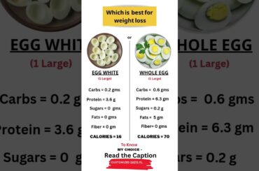 Whole egg vs Egg white, which is the best for weight loss  #fatburningsecrets #weightlossdiet #food