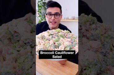 Healthy Broccoli Cauliflower Salad (Greek Yogurt Dressing)