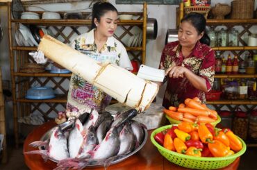 Young coconut tree recipes | Healthy and delcious food cook for lunch | Sreypov life show