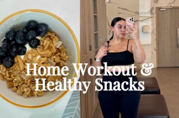 No Gym Needed!! At Home Workout + Healthy snack In My Tiny Kitchen