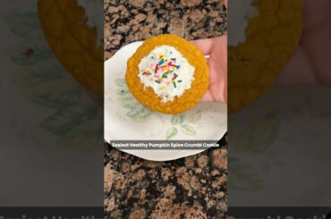 Easiest healthy pumpkin spice crumbl cookie! #healthyrecipes #shorts