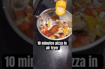 10 minutes dinnner recipe| Pizza in air fryer #ytshorts #shortsfeed #shortvideo #recipe #short