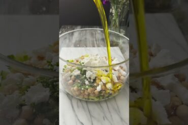 You only need a few ingredients to make this Chickpea Feta Cucumber Salad!