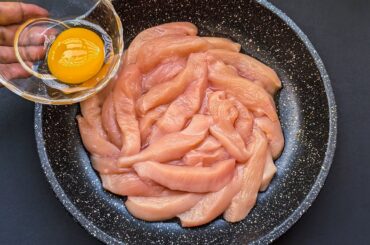 Just 10 minutes Chicken Recipe! Easy & Delicious Snacks. Simple Breakfast Idea with Egg!