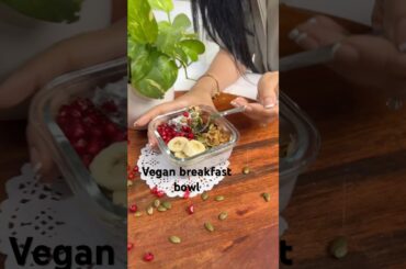 Quickest Overnight Coconut Chia Oat  Breakfast Bowl vegan high protien #healthybreakfast