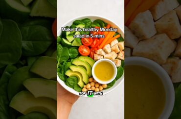 make this healthy salad in 5-mins #eatinghealthy #healthylifestyle #shorts #recipe #short #fyp