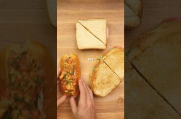 Cheap Vs Expensive Sandwich #cooking #food #foodasmr #recipe