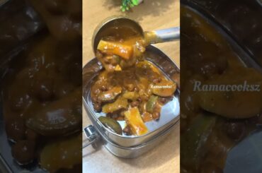 Lunch recipe: Rice and mukkallai kaare Kulambu | bonda | fruit #shortsfeed #lunchbox #lunchideas