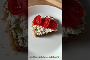 Healthy Rye Toast with Cottage Cheese & Tomato | #toast #recipe #asmr