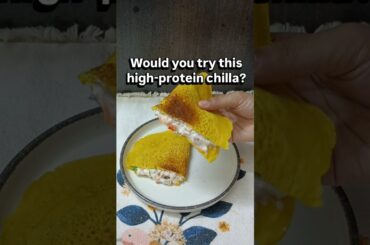 High Protein Besan Chilla with Hung Curd Veggie Filling | Healthy Breakfast Recipe