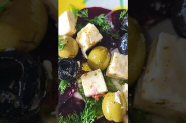 #Feta #Cheese Salad with Beetroot , Dill & Olives - #easysaladrecipes #healthy #saladrecipe