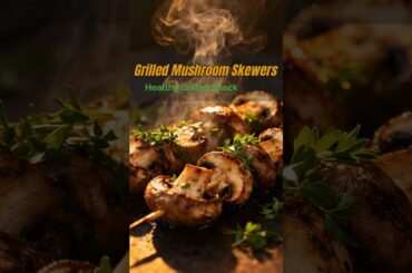 Weight Loss BBQ Recipe | Garlic Olive Oil Mushroom Skewers#viral#shorts