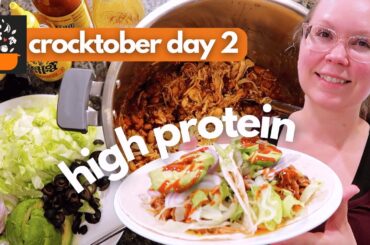 Crocktober Day 2: High-Protein, Low-Calorie Salsa Chicken | Easy Crockpot Recipe