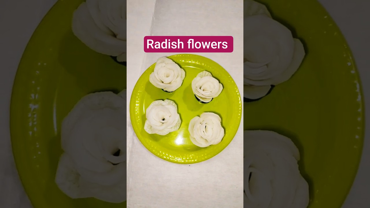 Beautiful Radish Flower Salad Decoration | Easy Salad Art Ideas for Party & Home Beautiful Radish Flower Salad Decoration | Easy Salad Art Ideas for Party & Home